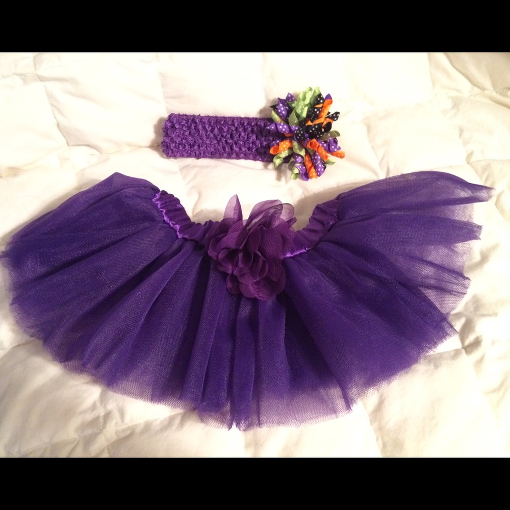Tutu with matching headband for baby girl.
