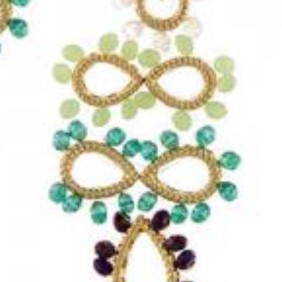 Hand crafted Wire wrapped Beaded Earrings, NWT - Picture 2 of 5