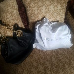 Michael Kors Black Leather Shoulder Bag