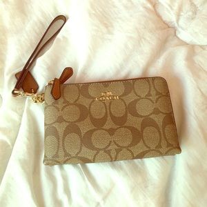 AUTHENTIC Brown Coach Wristlet