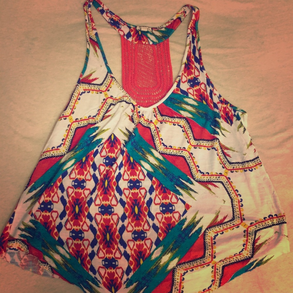 Flowy multicolor racerback tank top