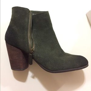 Distressed ankle booties with a heel!