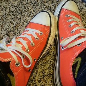 Neon Orange Lowtop Converse