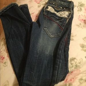 Rhinestone wing jeans