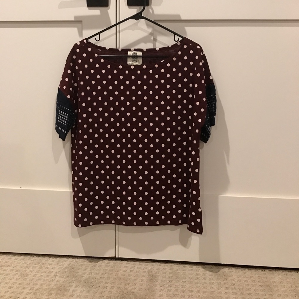 Lili's Closet Burgundy polka dot-Anthropologie
