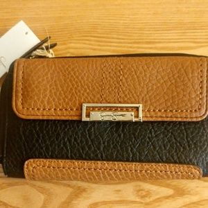 NEW Jessica Simpson black & cognac wallet
