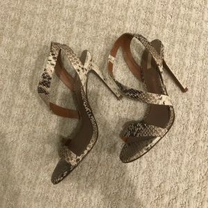Schutz snake skin print heels