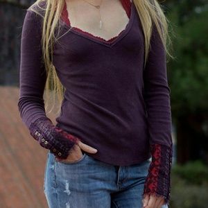 SALE! Free People Art School Thermal Dark Purple