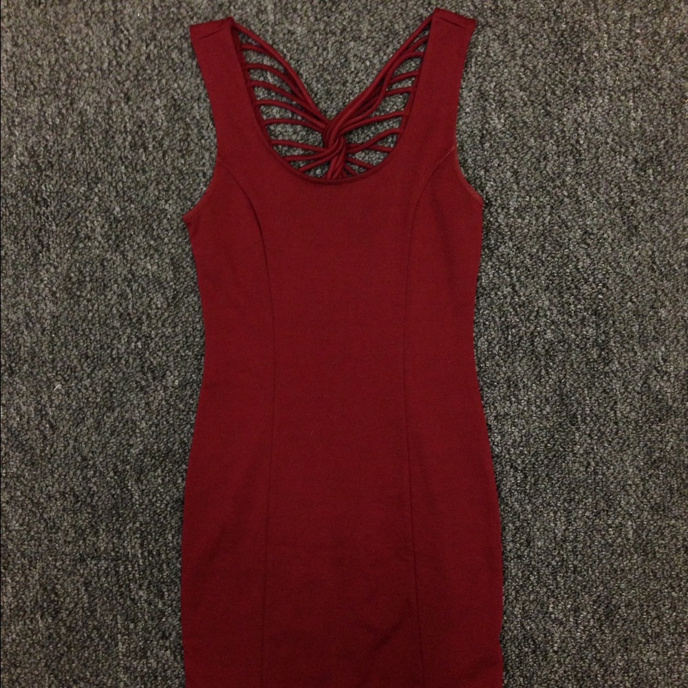Maroon bodycon mini dress from Forever21
