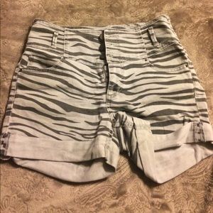 High Waisted Zebra Shorts