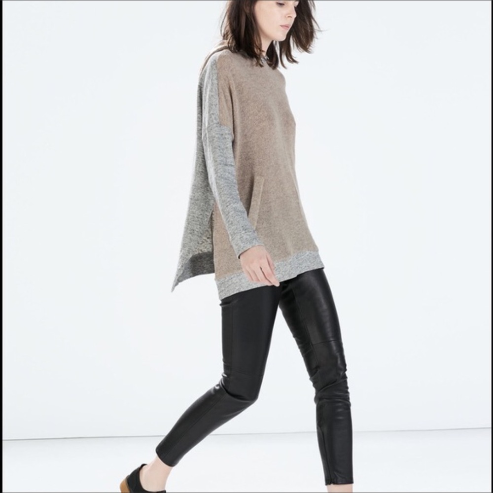 Zara Mohair Color block Sweatshirt