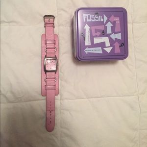 Pretty pink thick strap watch