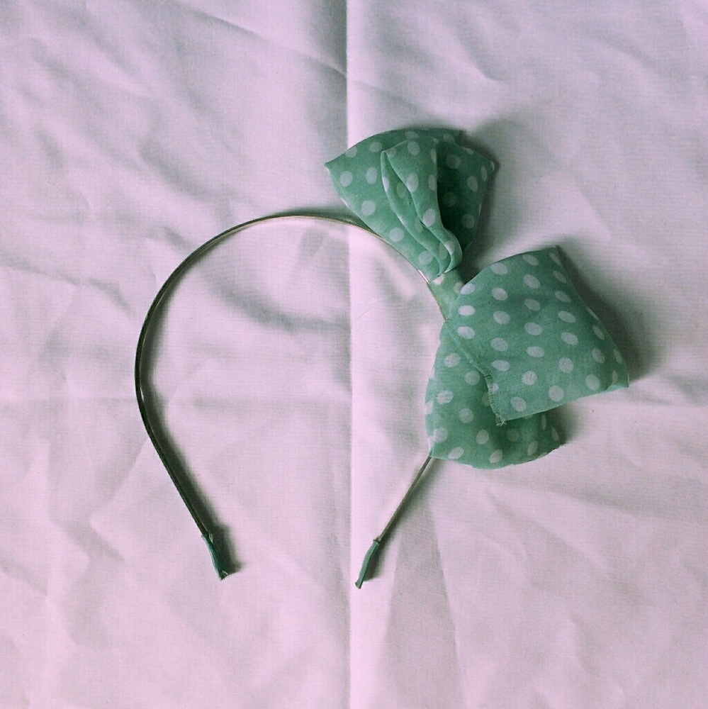 Mint bow headband