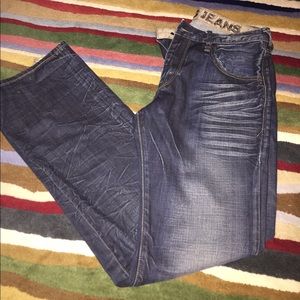 Men's EXPRESS distressed boot cut jeans