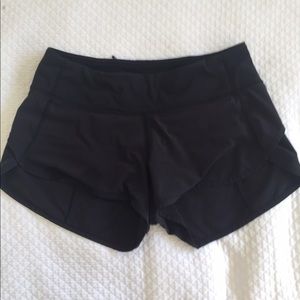 Lulu black running shorts