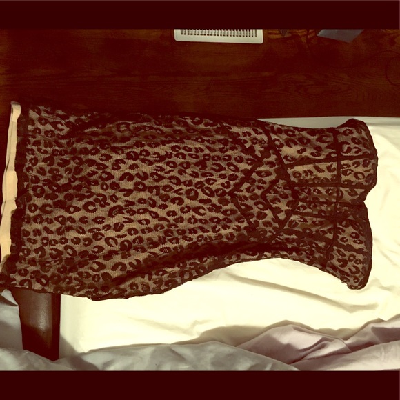 bebe Dresses & Skirts - Black cheetah detail Bebe dress