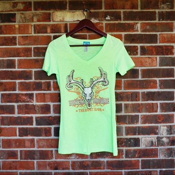 SALE ❤ Bright Cowgirl Hardware Deer Skull T-shirt - Picture 1 of 4