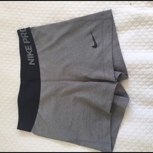 Grey Nike spandex shorts