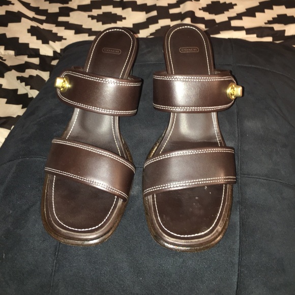 Coach Shoes - Coach Brown Strap Sandals!