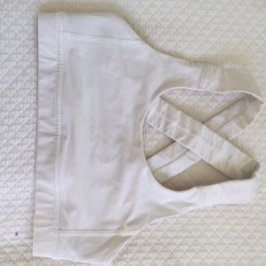 White lulu sports bra