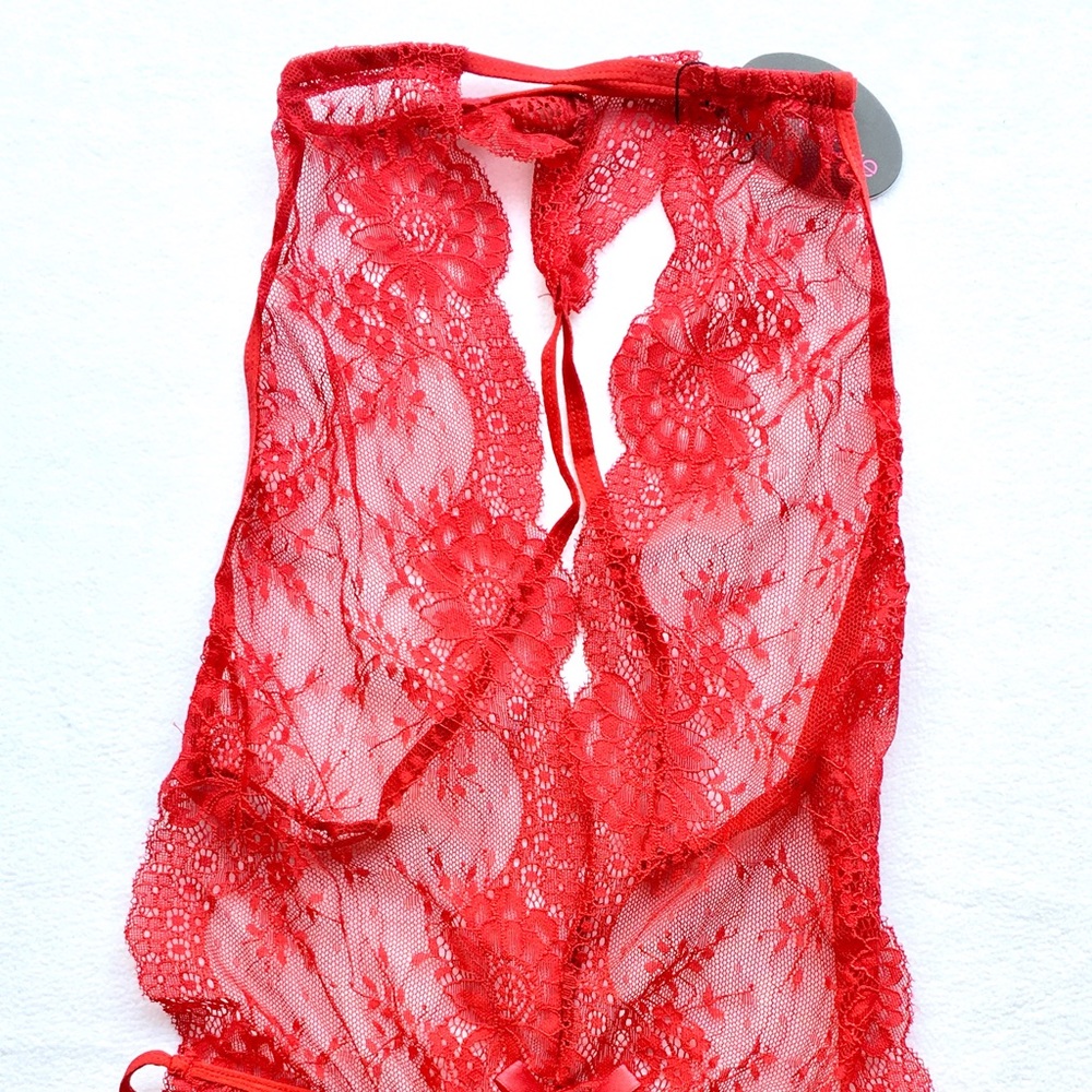 Women's Lingerie One piece red teddy babydoll lace