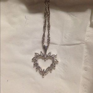 Silver heart pendant necklace