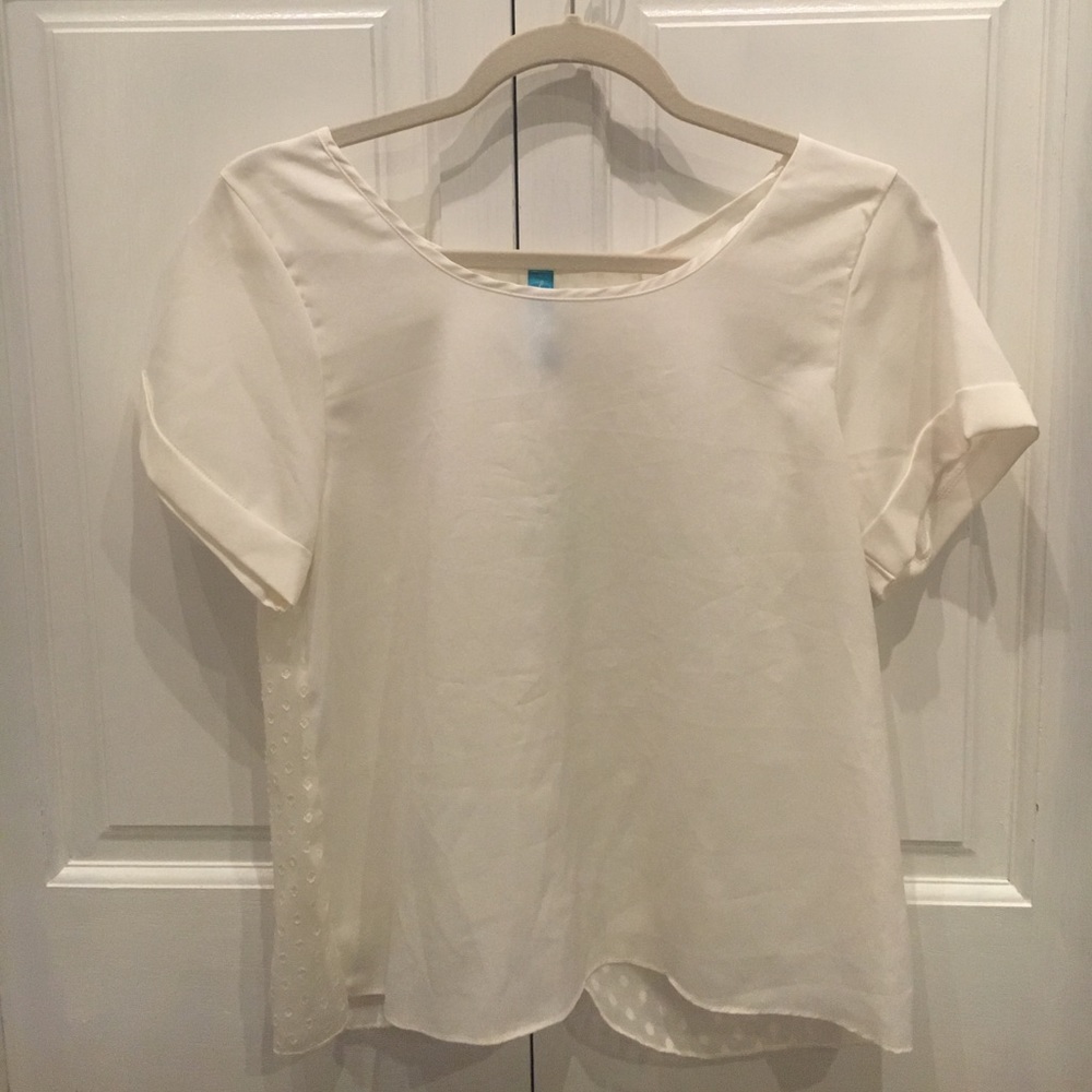 Open back short sleeve blouse