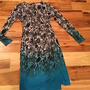 Snake skin black and white calvin klein dress