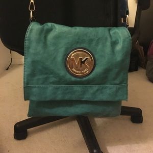 Teal, grey and/or black messenger bag