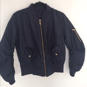 Navy Blue Bomber Jacket