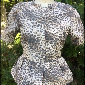 BCBG Maxazria short sleeve cheetah print blazer