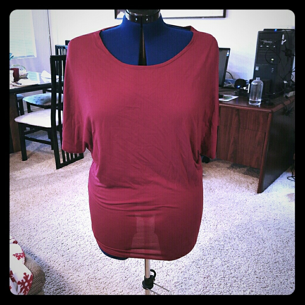 Casual wine red blouse