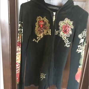 Ed hardy sweatshirt zip up