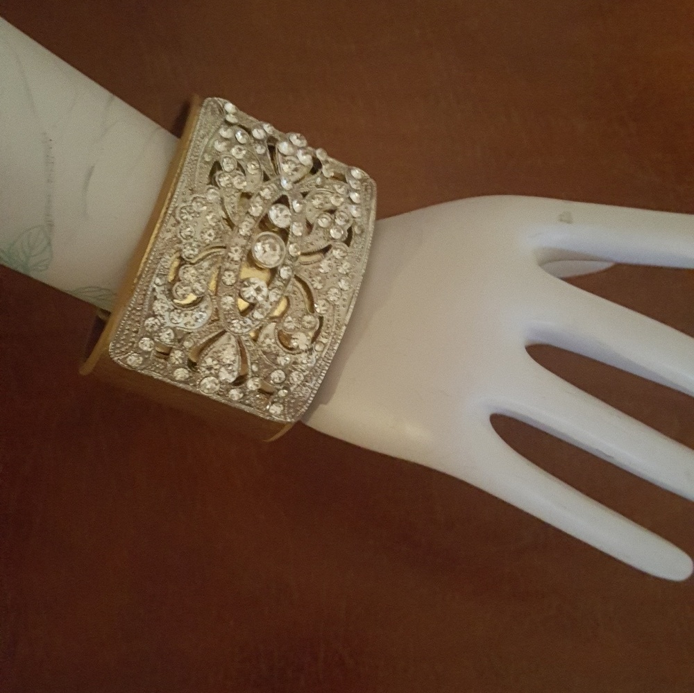 Leather Rhinestone Cuff