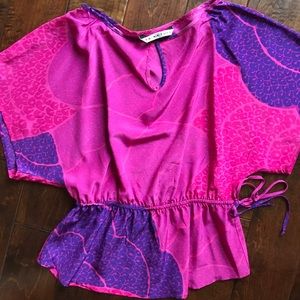 Trina Turk silk peplum blouse