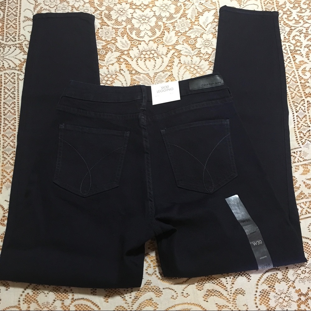 NEW Calvin Klein Womens Jean Leggings Stretch