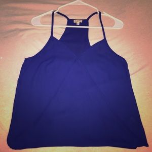 Blue racer back flowy tank