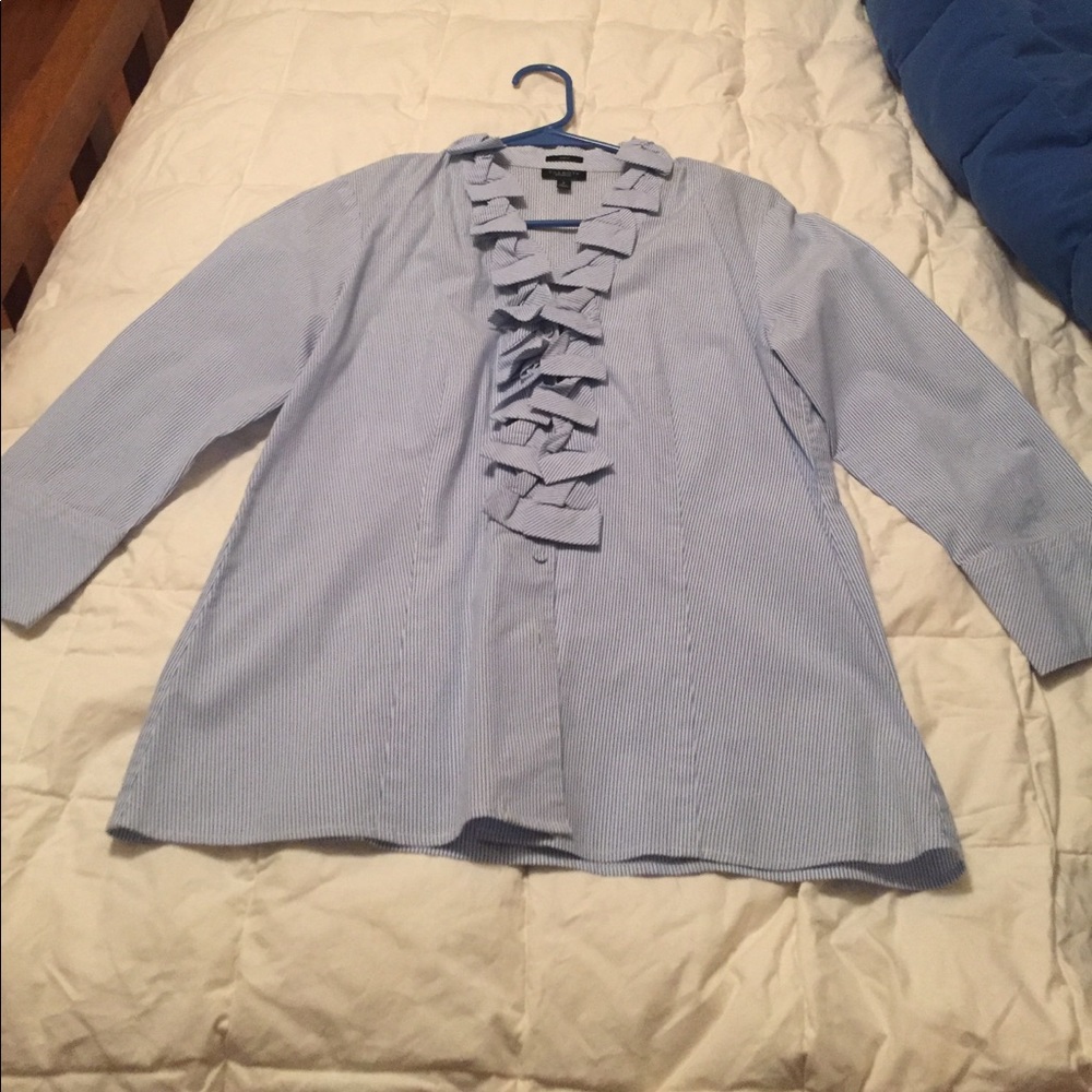 3 quarter striped button down