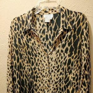 🐆 Tess leopard print silk top 🐆