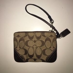 Brown Coach wristlet
