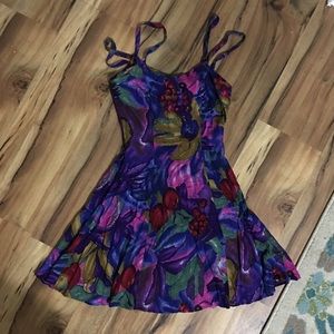 Vintage Purple tropical sundress
