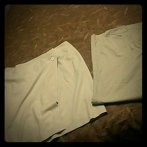 Khaki pants and skirt