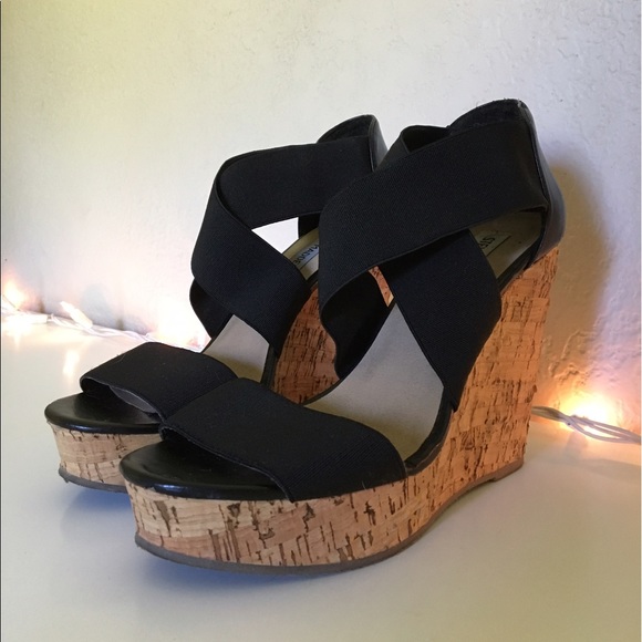 Black Steve Madden Wedges - Picture 2 of 3