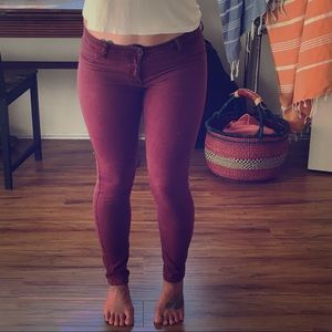 Size 4 Abercrombie & Fitch red maroon jeans