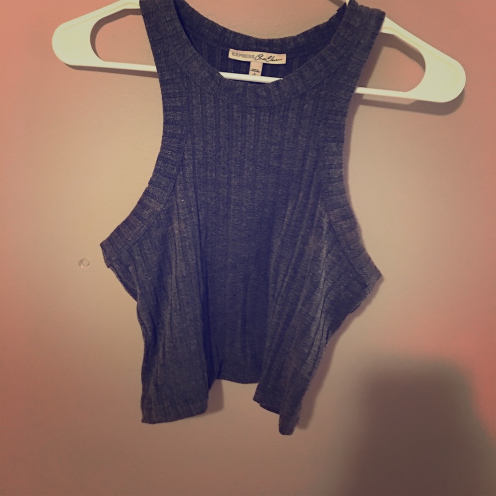 Express grey crop top