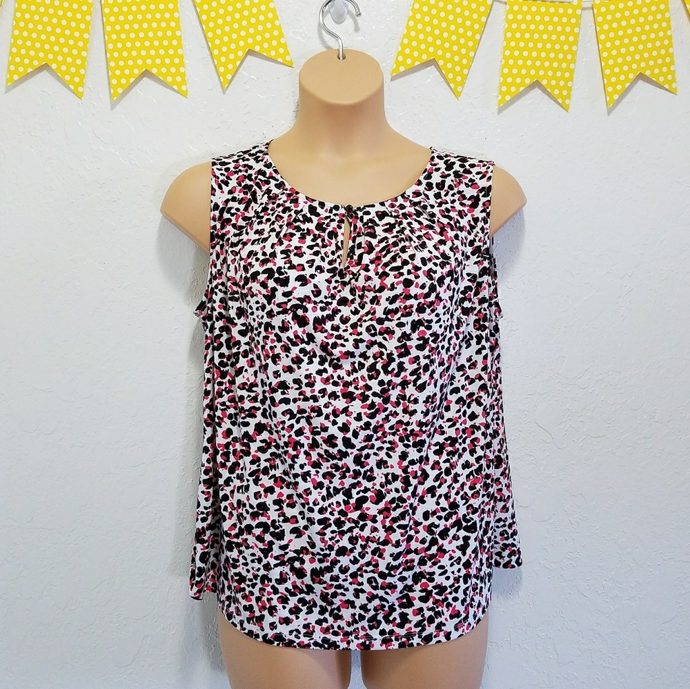 Tahari Keyhole Scoop Neck Professional Tank Top O7