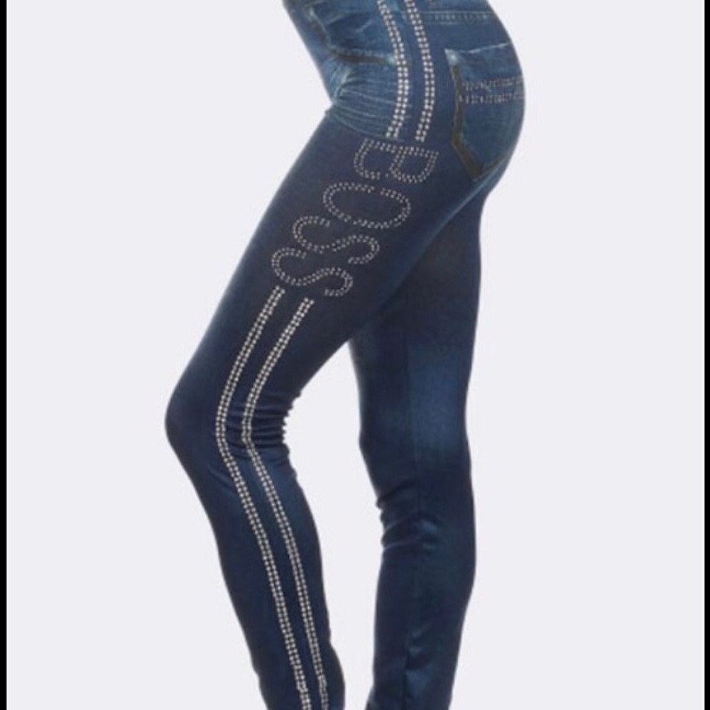 💥SOLD!💥BOSS STUDDED DESIGN JEGGINGS