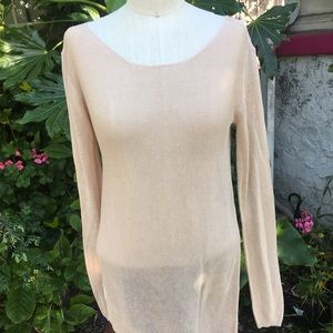 BCBG Maxazria Sheer long sleeve top