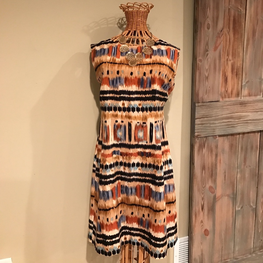 Tahari ASL Linen Sheath Dress