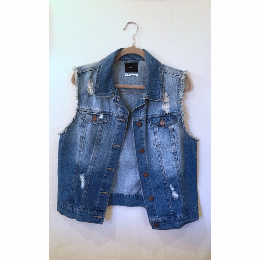 Distressed Denim Vest Urban Outfitters